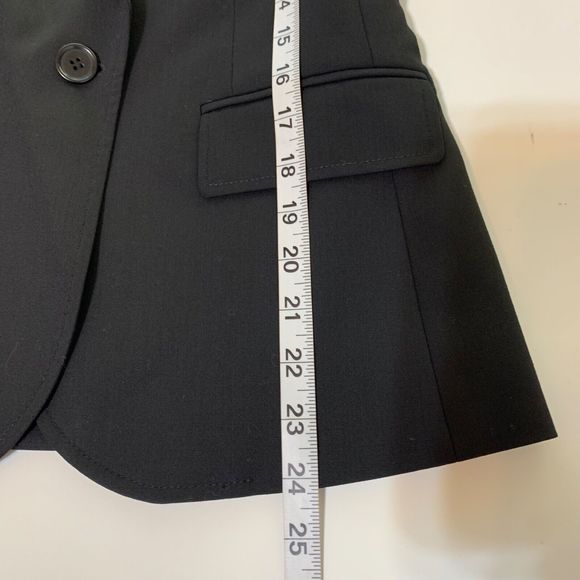 J. Crew Womens Blazer Jacket Wool Blend Black One Button Lined Size 0 - Picture 12 of 12